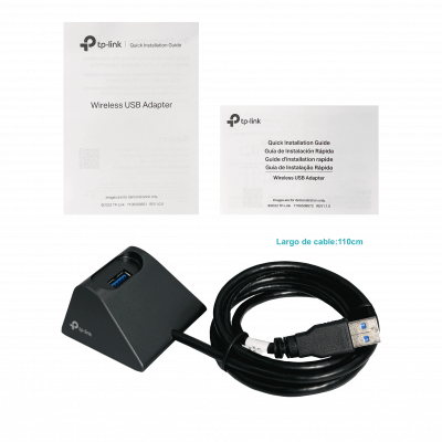 TXE70UH TP-LINK WiFi 6E 2402+2402+574Mbps triple banda 6/5/2,4GHz AXE5400 USB 3.0 Cable integrado 110cm