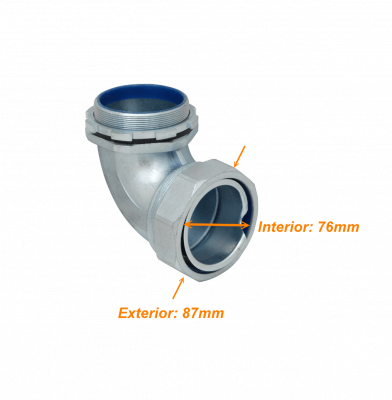 M75-SAC Metalico 75mm Conector Prensa Estopa para Flexible Aislacion IP65