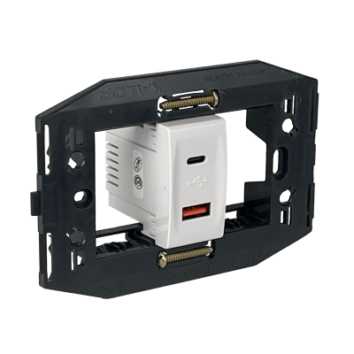 KEP-AC KALOP Type-C 1xUSB-C 1xUSB-A Total 3A 10W 100-240VAC Bastidor KS40493