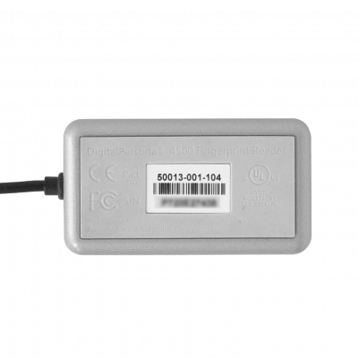 UAREU Escáner de Huella Dactilar USB Tipo A 200mA Resolución 512dpi Modelo U.are.U4500 Referencia 50013-001-104