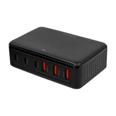 CARGA-100W Estacion de Carga 100W 3-USB-AH 5VDC 3-USB-CH 5-12VDC 100-240VAC