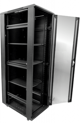 RK42-9VL LINKMADE Vidrio 42U 900mm 90cm-Fondo Rack Ventiladores-PDU-Bandejas