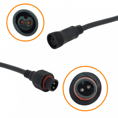 PAR-2PIN Par Cables 20+20cm Macho-Hembra 2-pin Volantes Conectores Multiuso-DC