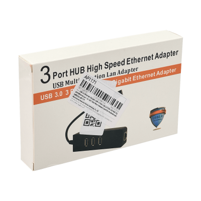 GENLANHUB3 Concentrador de 3 Puertos 1xUSB3.0-A 1xRJ45-LAN-Ethernet 10/100Mbps Win Mac Linux