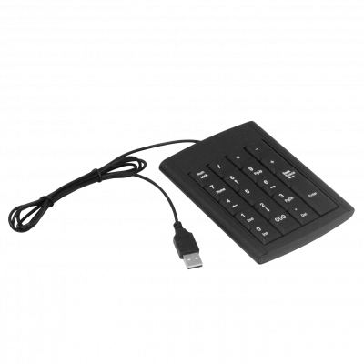 GENPAD Teclado Numérico con conexión USB tipo A de 19 botones, dimensiones 140x100x15mm y cable integrado de 120cm