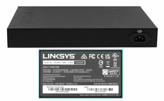 LGS328C LINKSYS Switch Gestionable Rack 28-puertos 24x1000 4xSFP+10G 1xConsola RS232-RJ45