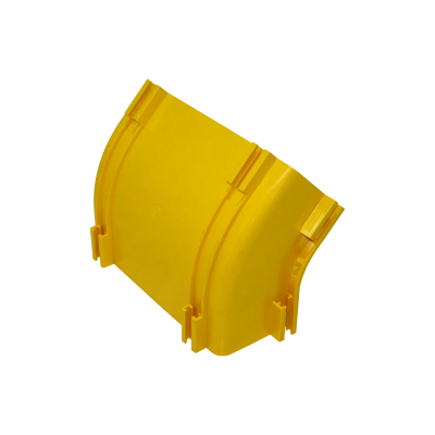 CCA-240-AI Curva interior a 45 grados de 240x100mm en color amarillo, material PC+ABS LSZH, conexión macho