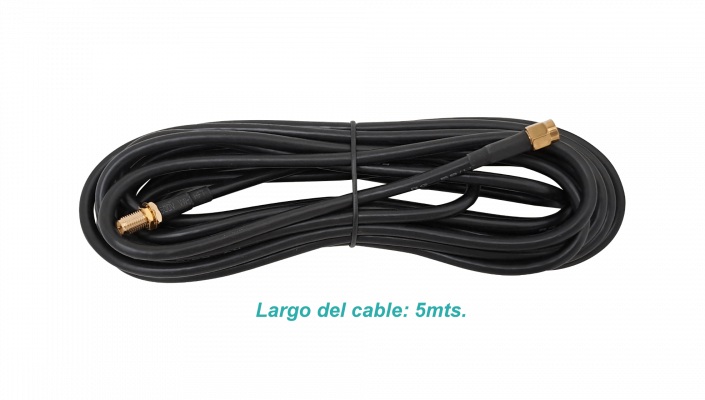 RM2RH-5 Cable Coaxial RG58 de 5 metros con Conectores RPSMA-Hembra a RPSMA-Macho Negro 500cm