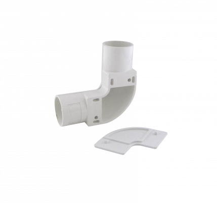 PVC20-CT LINKCHIP Cubierta acodada con tapa para conducto de PVC blanco de 20mm
