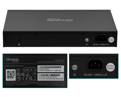 TL-SG3210 Switch gestionable TP-LINK de 8 puertos Gigabit, 2 ranuras SFP y consola RS232-RJ45, montaje en rack, modelo T2500G-10TS