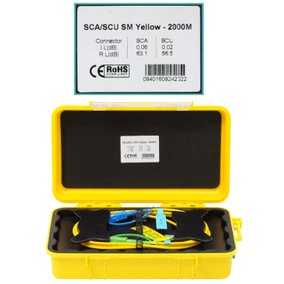 BOB-2AC 2km 9/125 SC/APC-SC/UPC G652 Monomodo SM SX 2000mt Carrete de Lanzamiento