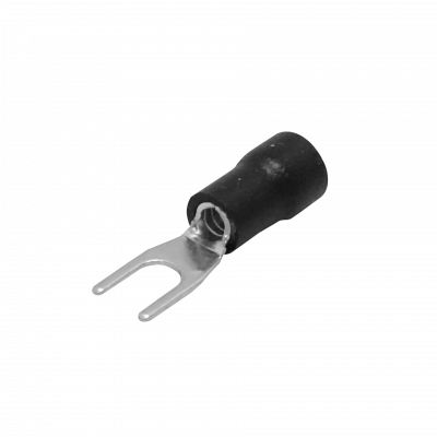 HORQ-3725 Horquilla preaislada PVC color negro, medida 3,7mm, para conductor 1,5-2,5mm², paquete de 100 unidades, modelo SVS2-3.5
