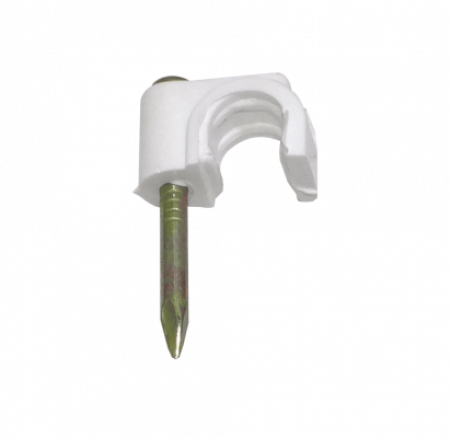 GRAMPA-C6W KALOP 50 unidades C6 Blanca 6x6mm Clavo-15x2mm Galvanizado Fijación para cable coaxial