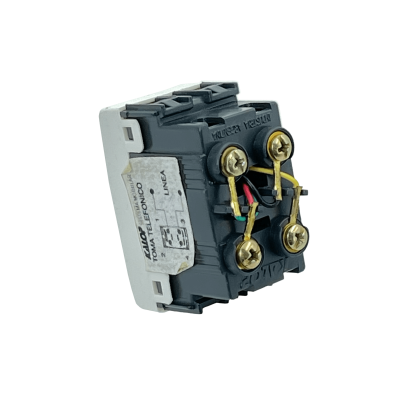 KEP-J KALOP Conector Hembra Telefónico RJ11 6P4C en Color Blanco, Requiere Marco KEP-A, Código KL40321