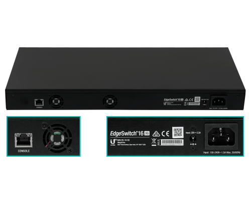 ES-16-XG UBIQUITI 12-SFP+10G 4-10G Console-RJ45-RS232 Switch Rack Admin AC/DC