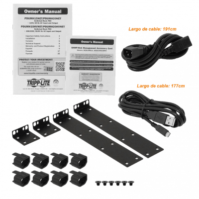 PDUMH15HVNET. TRIPPLITE Distribuidor Potencia Ethernet 8-C13 1-100 1-DB9 1-C14 1U-Rack 208-230VAC