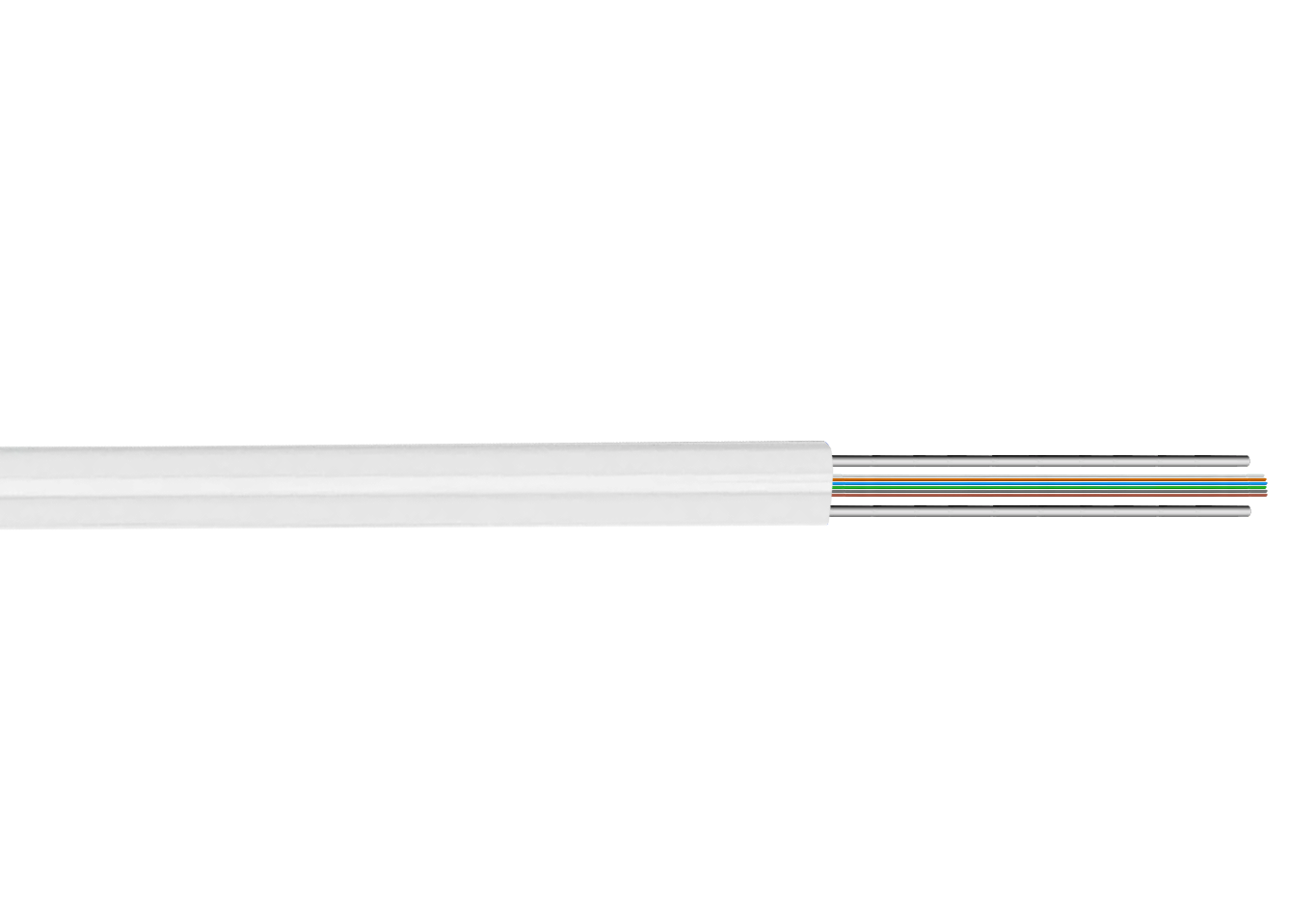 CFSP6 6-Hilos-G652D Blanca 500m Cable Exterior Planta Externa FTTH SM LSZH 4x2.5mm
