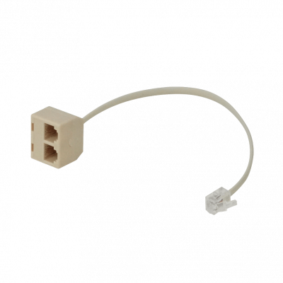 RJ11-CP2 Adaptador en Y con 2 puertos RJ11 hembra y 1 RJ11 macho, configuración 6P4C compatible con RJ14