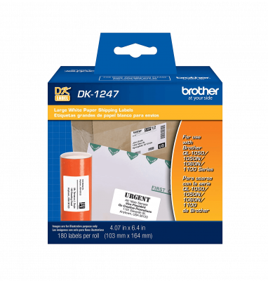 DK1247 Brother 103x164mm 180-Etiquetas Autoadhesivas Papel Blanco requiere-QL-1110NWB
