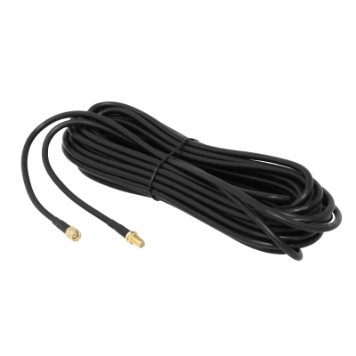 RM2RH-10M Cable coaxial de 10 metros con conectores RP-SMA hembra a RP-SMA macho en color negro
