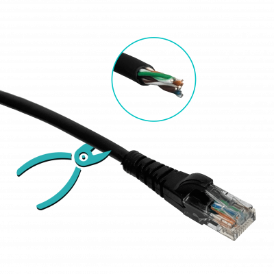 CPN-30L LINKMADE 3MT CAT5E NEGRO LSZH CABLE PATCH INYECTADO MULTIFILAR