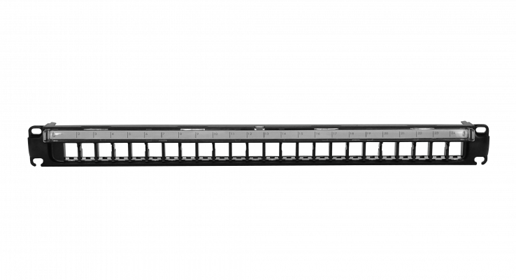 PPF24F FURUKAWA Panel de parcheo metálico de 1 unidad de rack para 24 conectores Keystone, sin carga, vacío, código 35050000