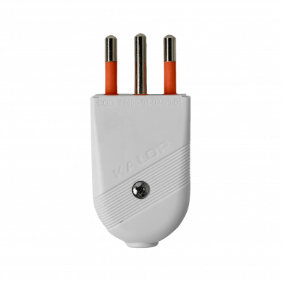 EMV2PTW KALOP 2P+T Blanco 10A SEC-60477 Enchufe Macho Volante c/Tierra KL44404