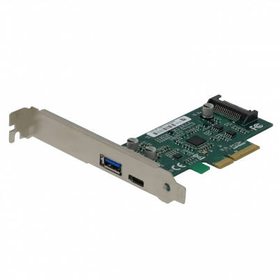 PCIE-USB31 LRLINK PCIe-x4 2-Puertos USB3.1 Tipo-C+Tipo-A Adaptador PCI Express Chipset ASM1142 10gbps