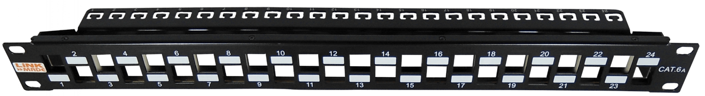 PP6AFL LINKMADE Metálico para-24-Keystone con Soporte Panel de Parcheo 1U Vacío Sin Cargar