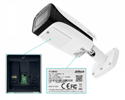 5442 DAHUA Cámara Tipo Bala 4 Megapíxeles Motorizada 2,7-12mm IP67 IK10 PoE Alcance IR 60m Ranura MicroSD HFW5442EP