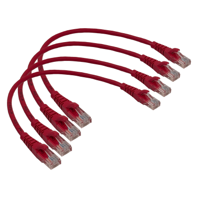 CPR-03-4 LINKMADE 4UN 30CM ROJO LSZH CORDÓN CONEXIÓN EXTRUIDO MULTIHILO