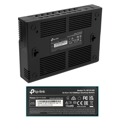 TL-SF1016D TP-LINK 16-100 Conmutador Escritorio no-Administrable no-Rack 10/100 inc9V/0,6A