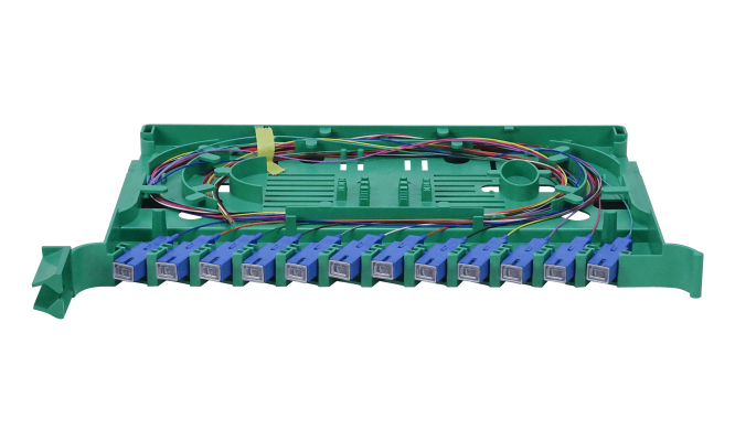 ODF-C Bandeja para Cabecera ODF con 12 Puertos SC/UPC, Pigtails SM y Acopladores Incluidos