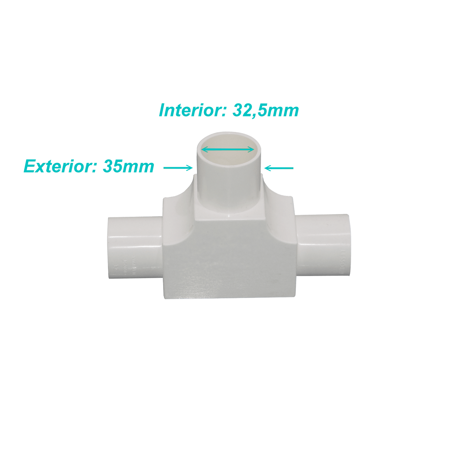 PVC32-TT LINKCHIP Derivación en T con Tapa para Tubería de PVC Blanco de 32mm