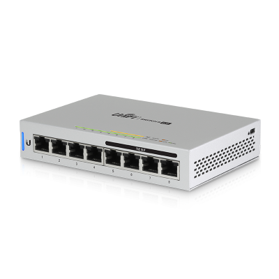 US8-60W UBIQUITI 8-Puertos(4-PoE48V-af) 48W-total Conmutador req-UniFi inc-48V/60W