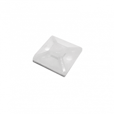 HC-101 Sujetador autoadhesivo de base blanca para bridas de 4mm, dimensiones 2x2cm, paquete de 100 piezas
