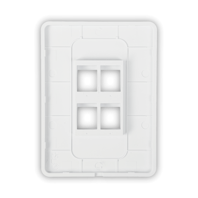 UFP4H UI 1-unidad Blanco 4-Keystone Vertical Faceplate Pintable 118x88mm