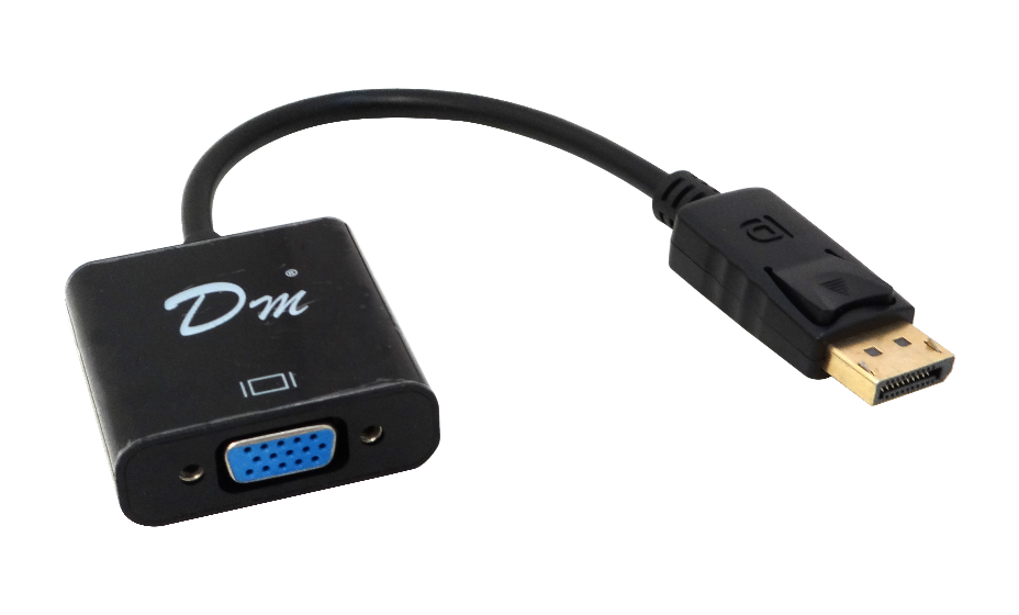 UL-DPVGA Adaptador DisplayPort Macho a VGA Hembra de 15cm para Conversión de Video en Color Negro