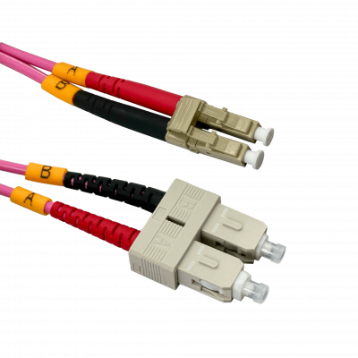 JF4LC5 Cable de Fibra Óptica Dúplex Multimodo OM4 MM LC-SC de 5 metros LSZH 3.0mm 50/125µm