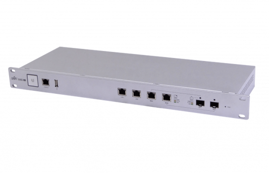 USG-PRO-4-LIQ Router USADO UBIQUITI UniFi, 2 puertos LAN Gigabit, 2 puertos combo SFP para WAN, consola RJ45/USB
