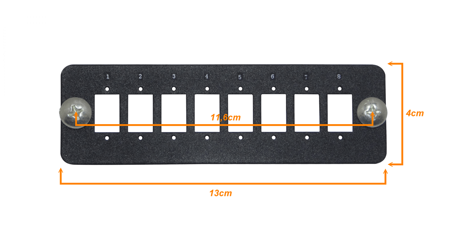 CL-3P 8-SC-SX 8-LC-DX Bastidor 130mm para montaje en Rack 1U-3 Puertos (Requiere Acopladores)