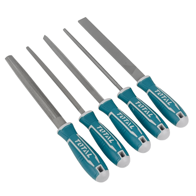 LIMAS-TOTAL TOTAL Juego de 5 limas de acero T12, longitud de 8 pulgadas (203 mm), modelo THT918516