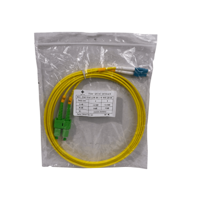 JFSAL2 Cable Jumper de Fibra Óptica Monomodo Dúplex SC/APC a LC/UPC de 2 Metros, 9/125µm y 3mm