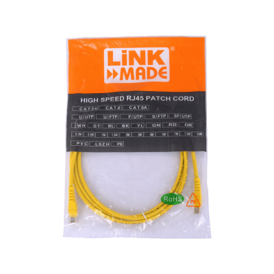 CP6M-20L LINKMADE 2 metros CAT6 AMARILLO LSZH CABLE PATCH MOLDEADO MULTIFILAR