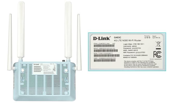 G403 D-LINK 4G/LTE N300-2,4GHz 1-Ranura 4-100 1-Puerto Principal 4-antenas Enrutador EAGLE PRO AI