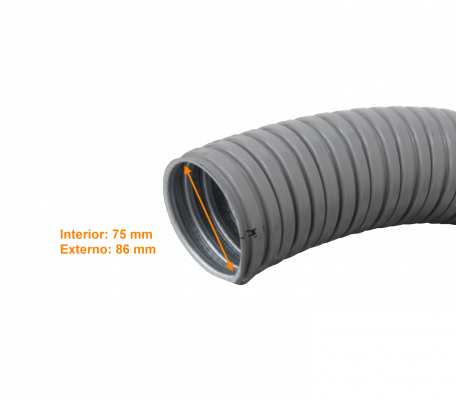 M03-10 3-Pulgadas Bobina-10metros Tubería Flexible Metálica Recubierta-PVC 86mm
