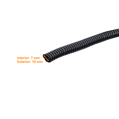 FLEP10 10mm Bobina-100mts 7mm-interno Tubería Flexible Plástica Corrugada Negra PA