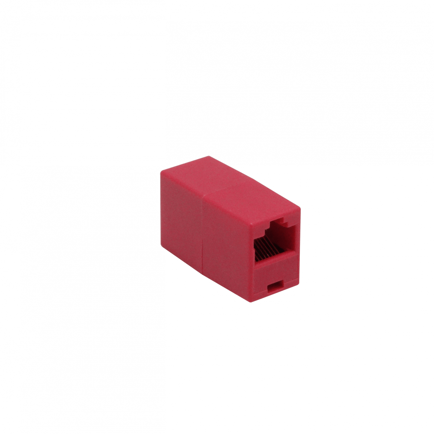 RJ45-CR Acoplador hembra-hembra RJ45 de color rojo para unión o empalme de red