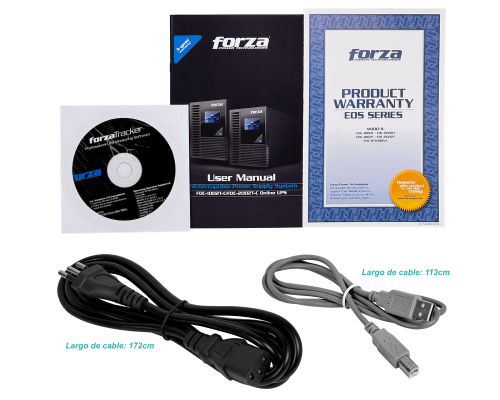 FDC-1002T-C FORZA Torre 130WH 2x9AH 1KVA 900W En línea Pantalla LCD DB9-H USB 5-IH SNMP SAI