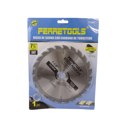 MAD7-24T Disco para Cortar de 185mm 24 dientes 22,2mm eje 7-1/4" Hoja Carburo para Madera DMD724